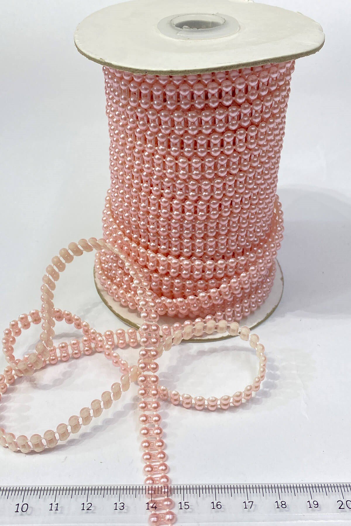 Pudra Plastik Çift Sıralı Şerit Yarım İnci 4 mm 10 mt