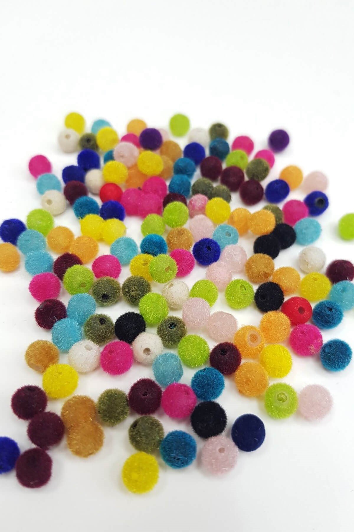 Rengarenk Kadife Boncuk 6 mm