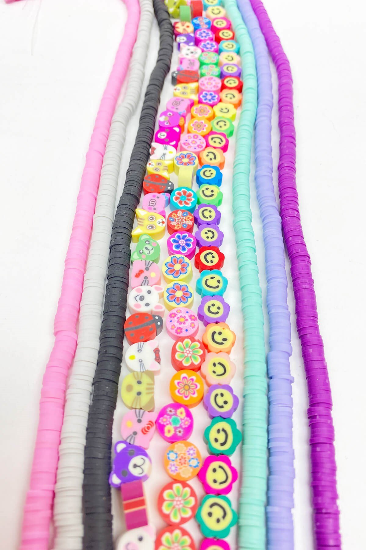 Renkli Düz Fimo ve Figürlü Boncuk Seti