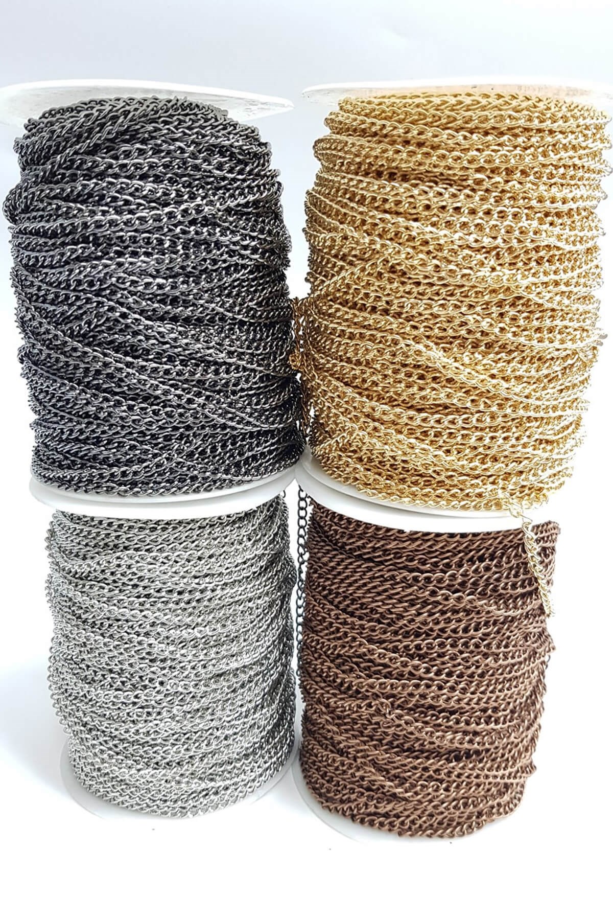 Renkli Pirinç Zincir (1 mt )