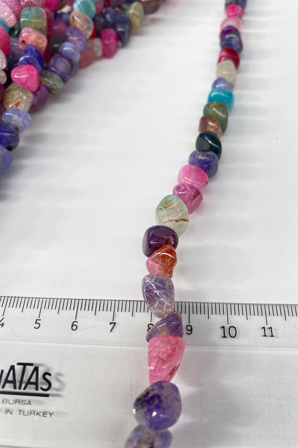 Renkli Rengarenk Çakıl Taşı Kesim Akik Doğal Taş