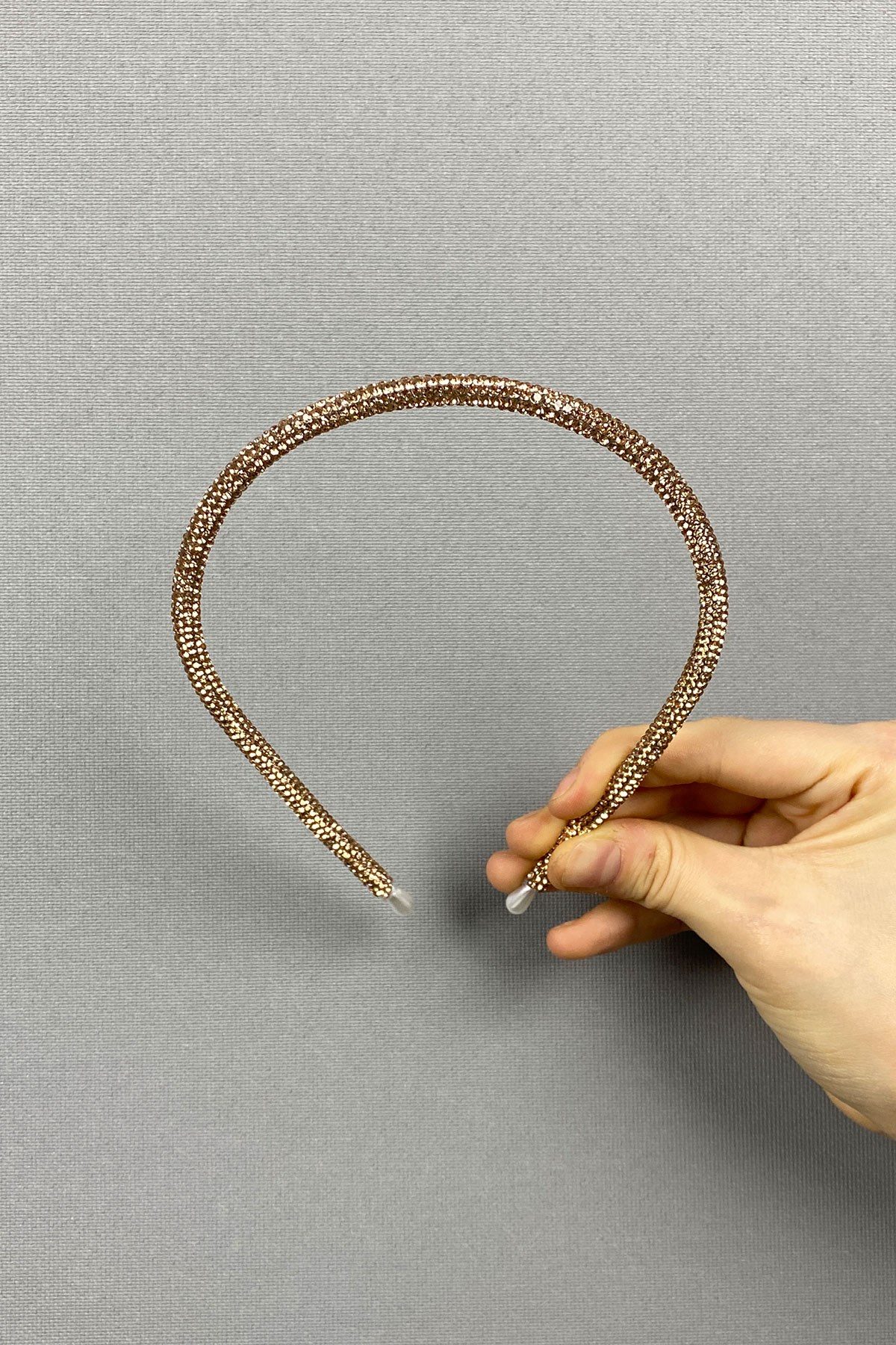 Rose Rengi Full Taşlı Taç Saç Aksesuarı