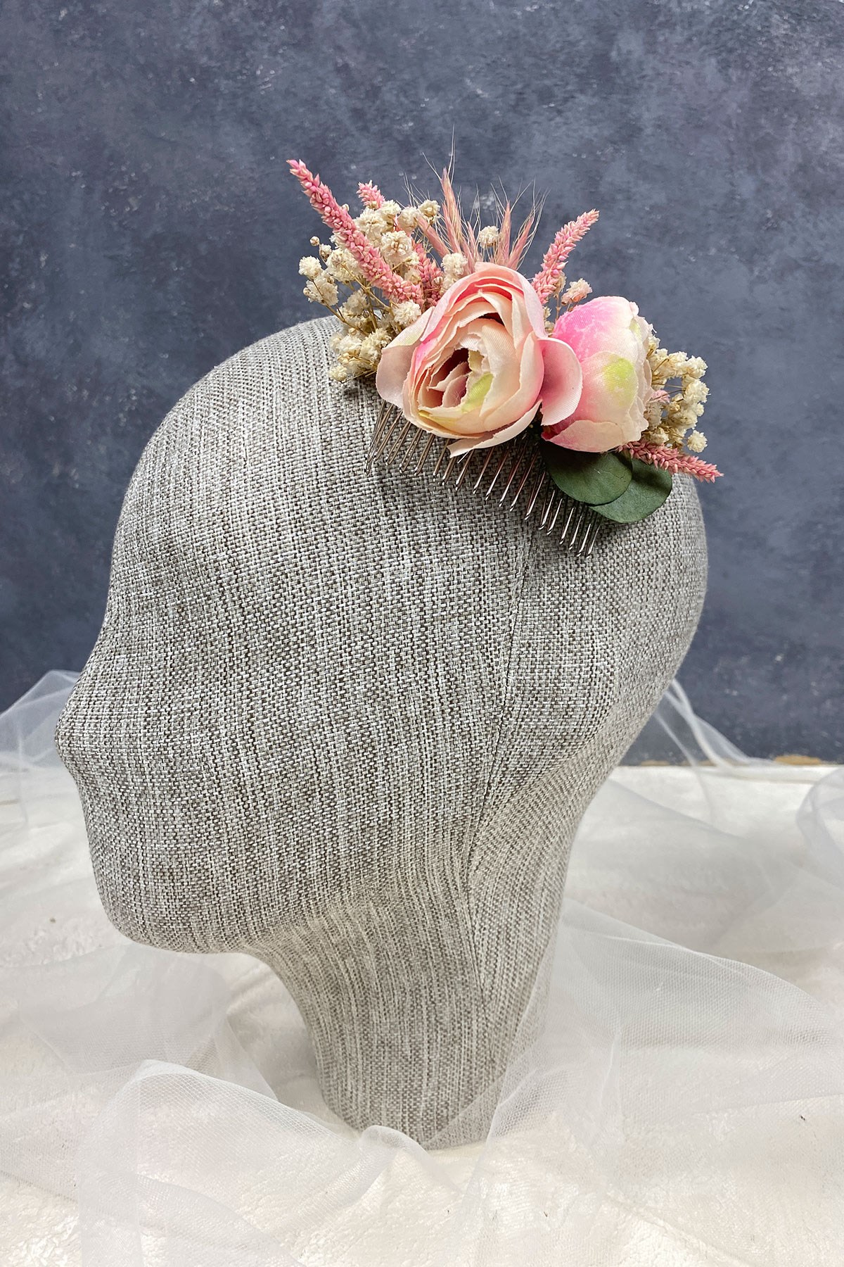 Şakayık Çiçekli Tasarım Saç Tokası Aksesuar