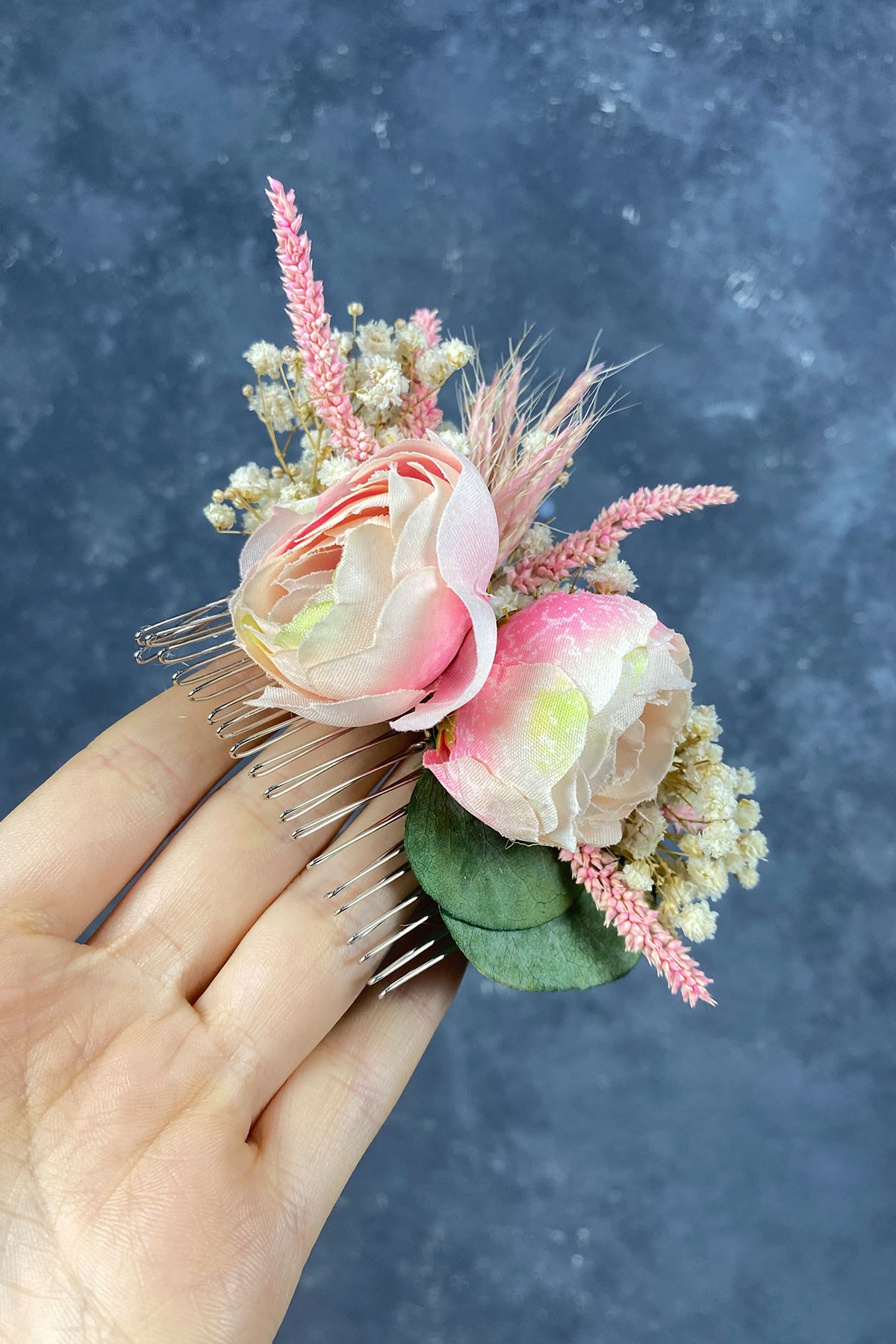 Şakayık Çiçekli Tasarım Saç Tokası Aksesuar