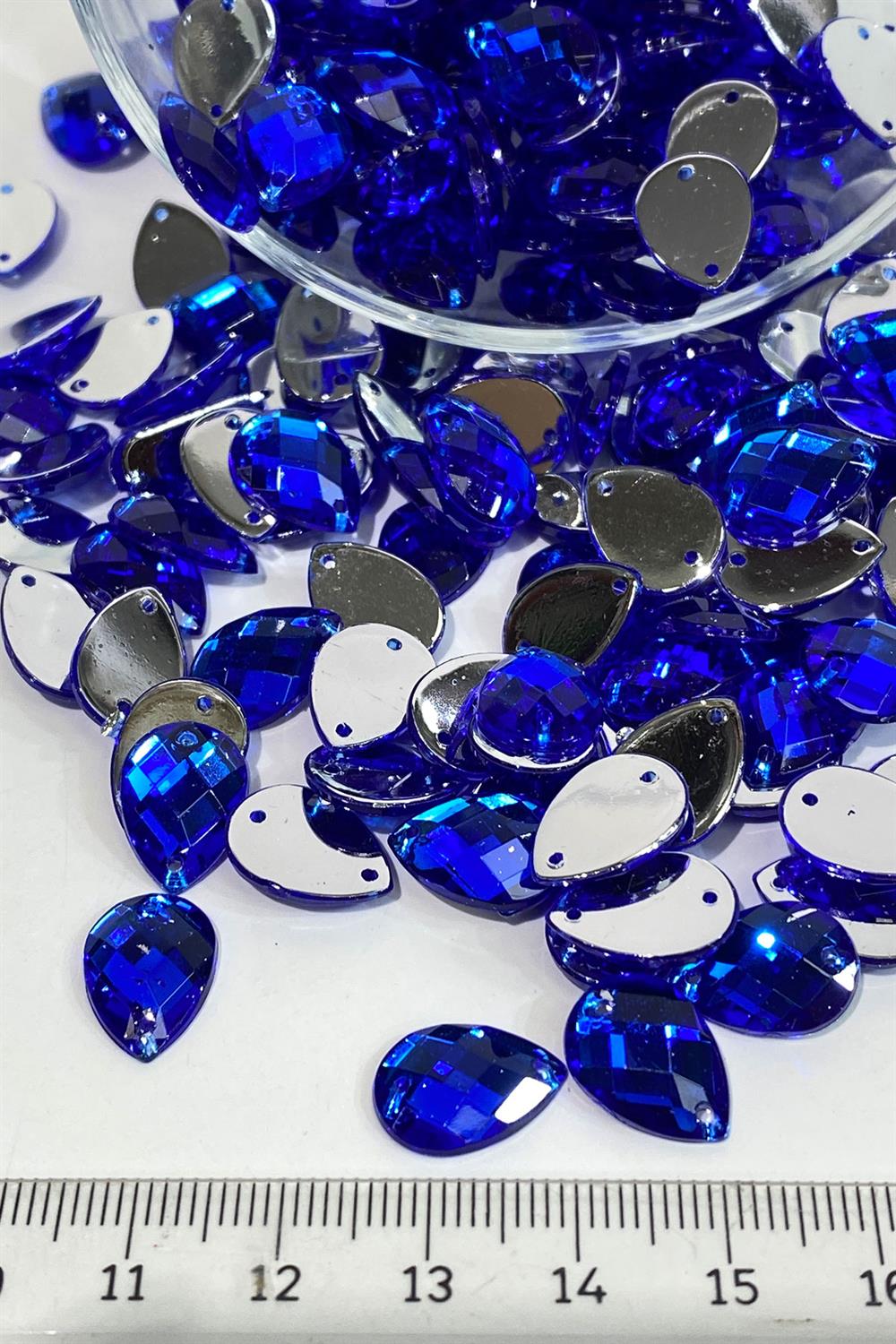 Saks Mavi Damla Dikme Plastik Taş Boncuk 12 Gr