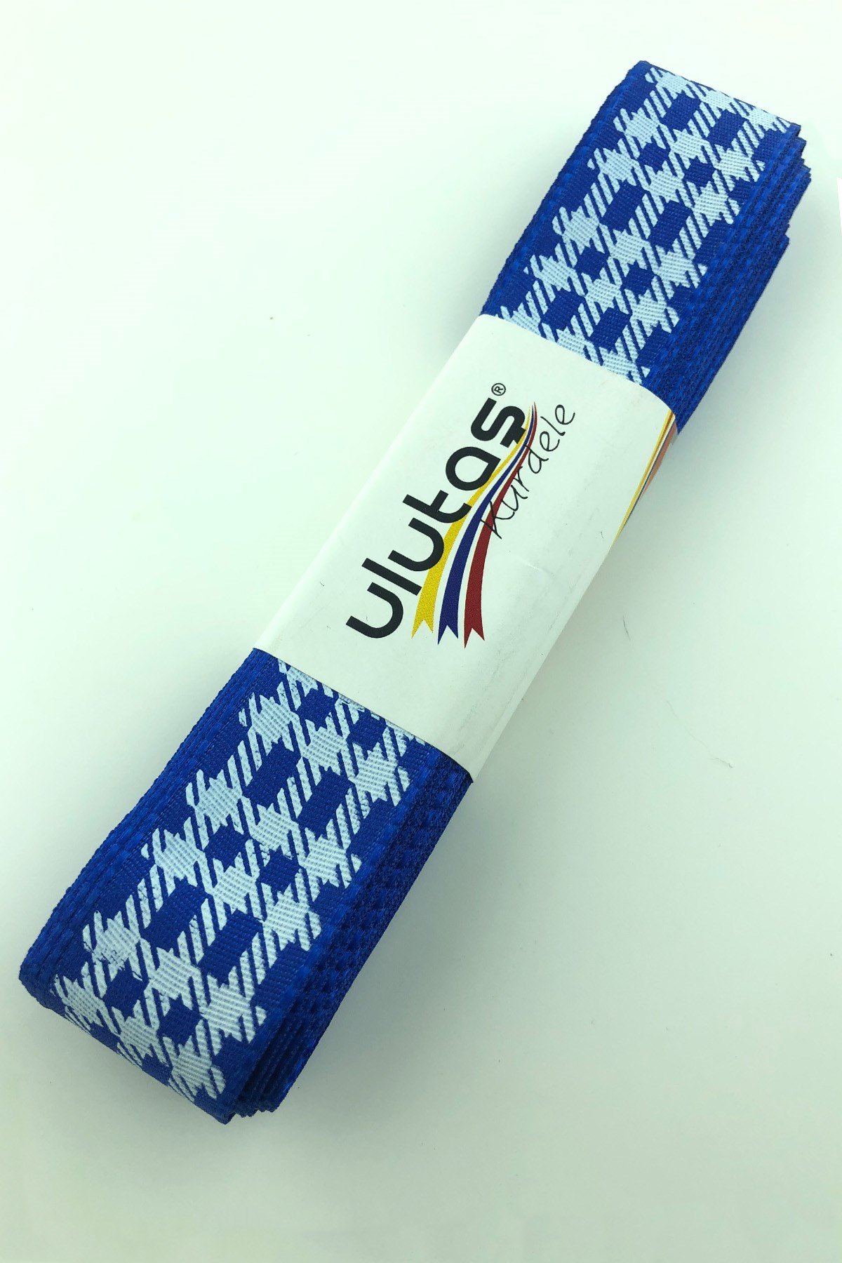 Saks Mavi Varak Baskılı Tafta Kurdele