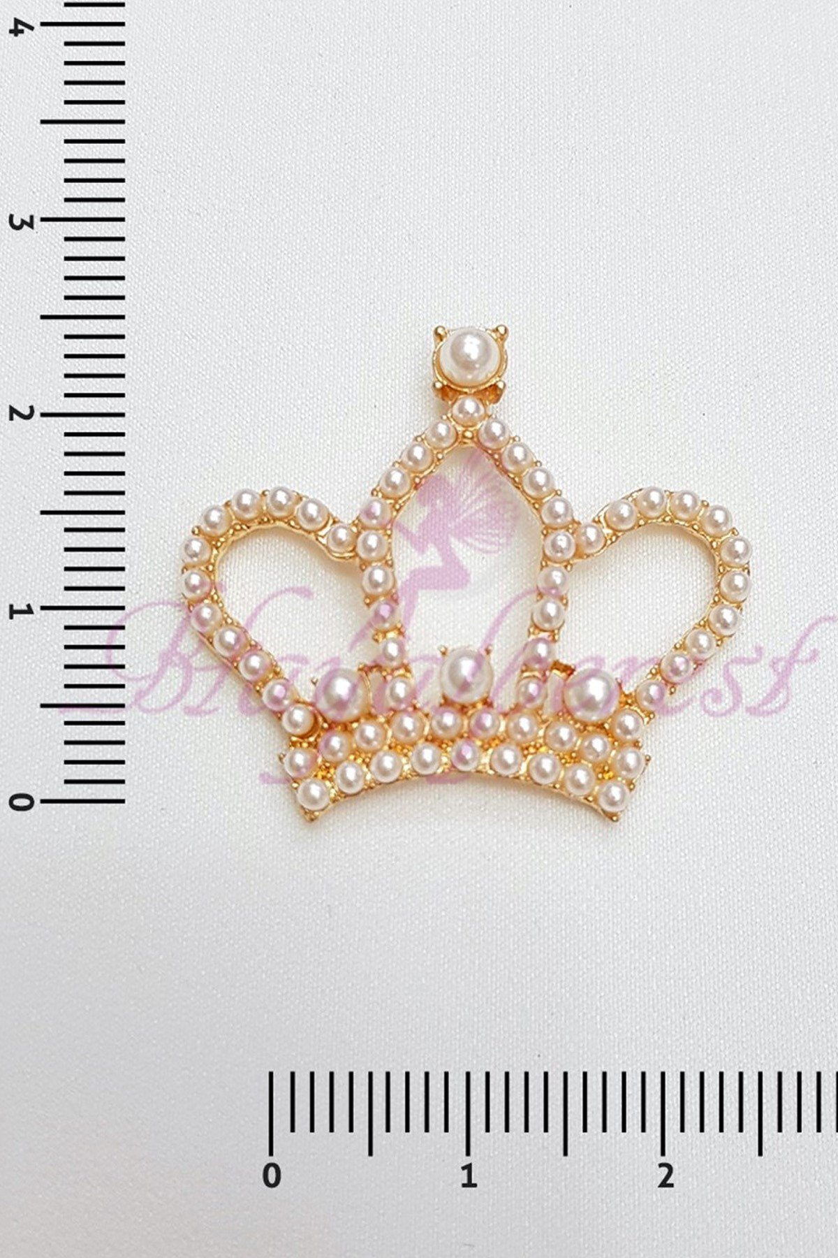 Sarı İncili Kral Tacı Broş