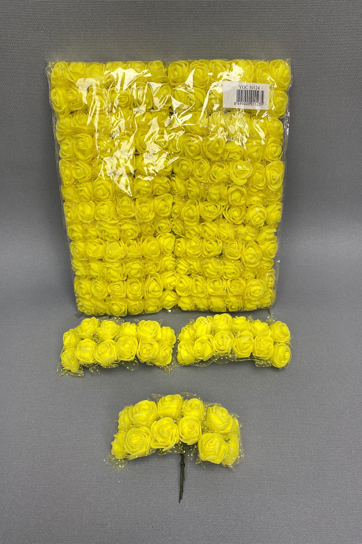Sarı Lateks Yapay Çiçek 144 Adet