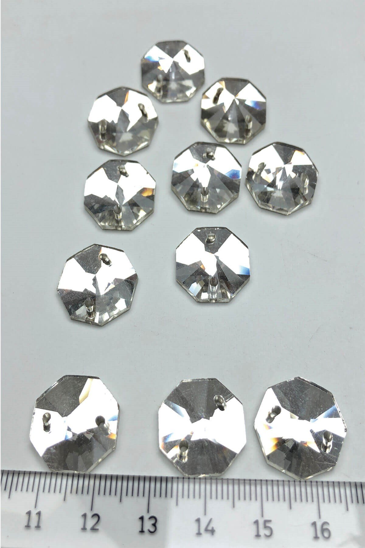 Şeffaf Cam Dikme Kristal Sworovski Boncuk 10 Adet