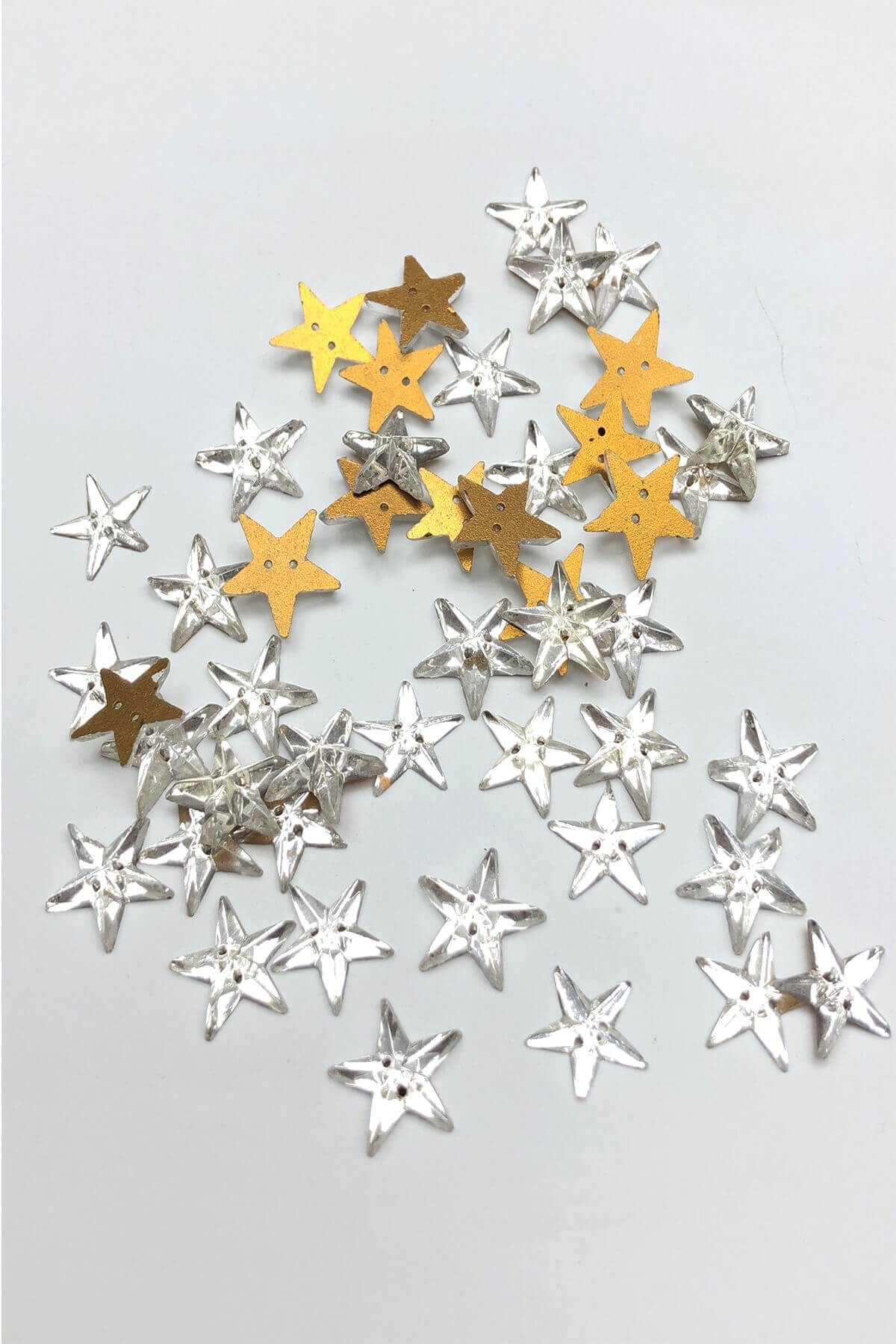 Şeffaf Yıldız Dikme Kristal Cam Boncuk 25 Adet