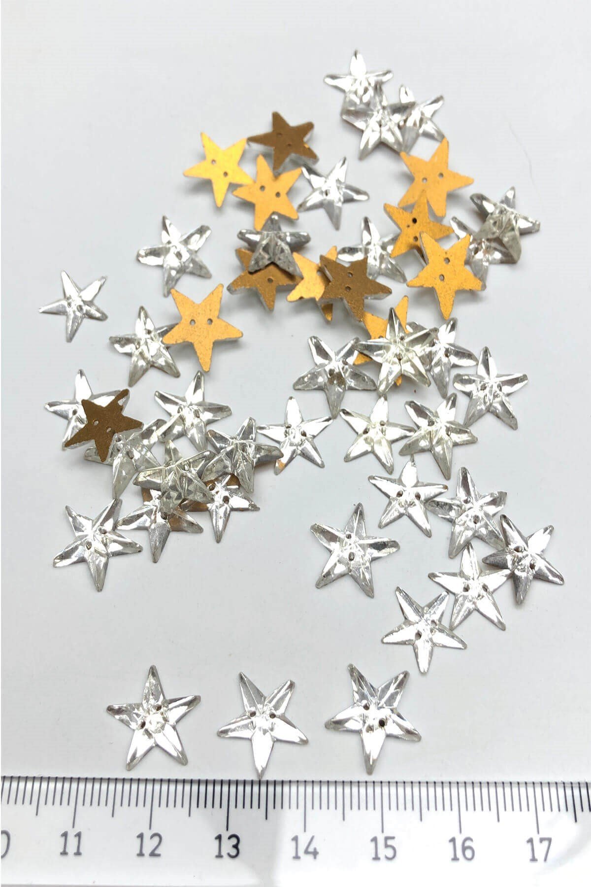 Şeffaf Yıldız Dikme Kristal Cam Boncuk 25 Adet