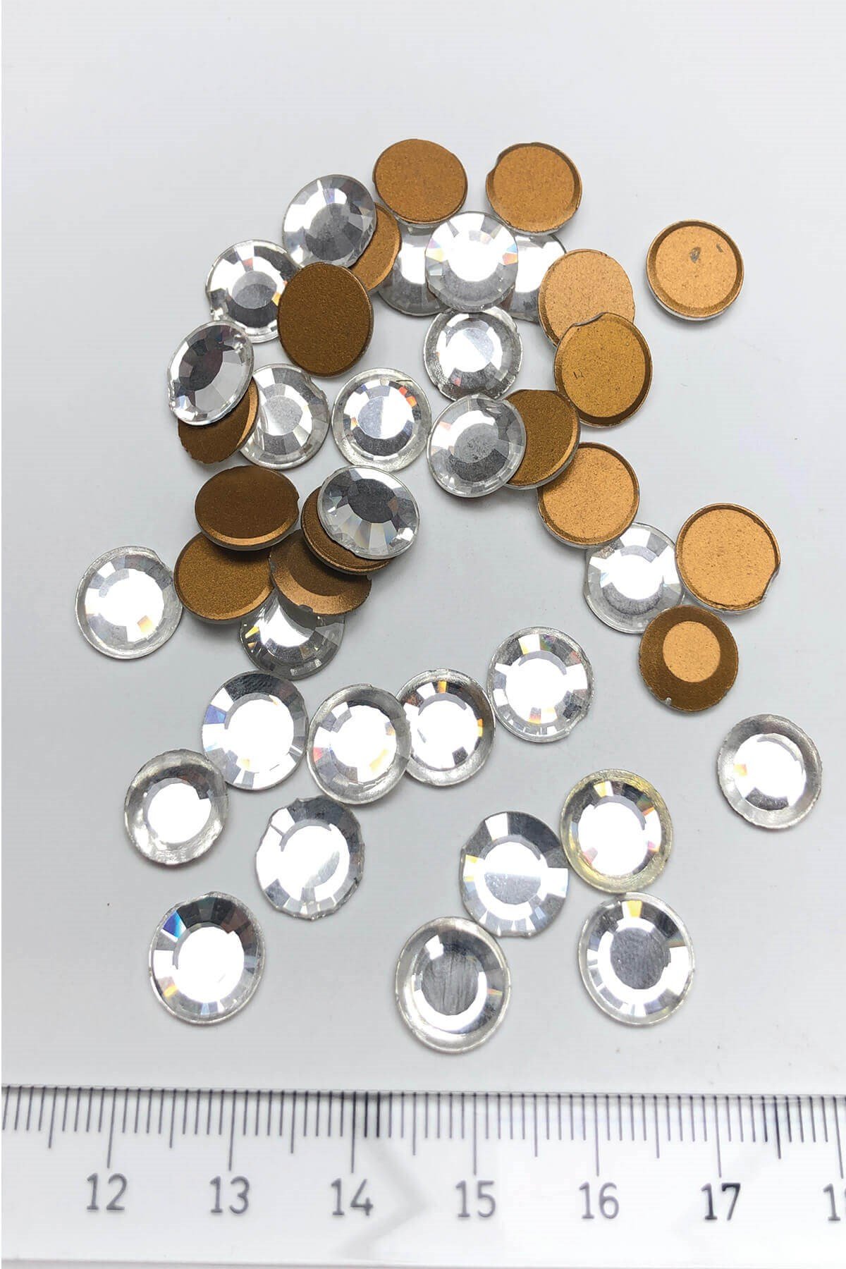 Şeffaf Yuvarlak Cam Yapıştırma Kristal Boncuk 25 Adet