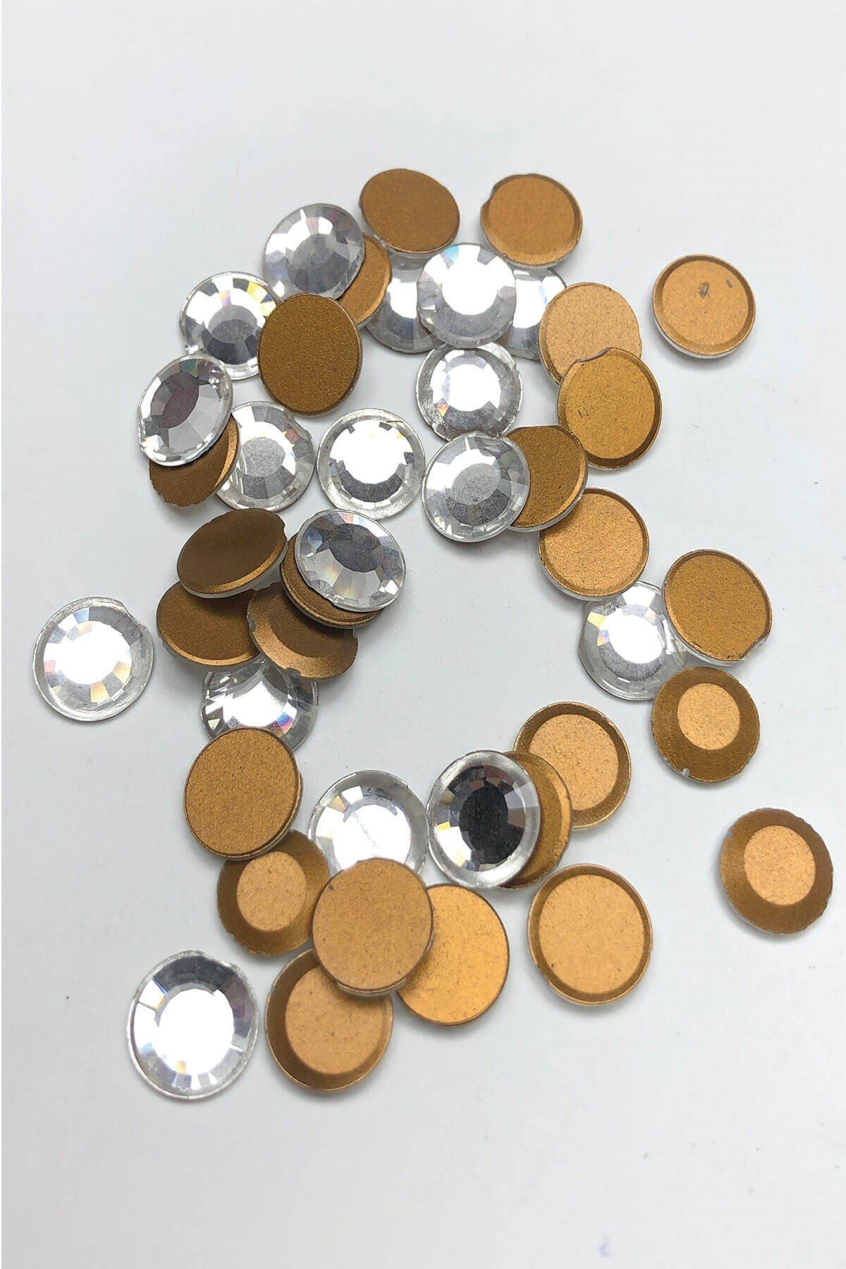 Şeffaf Yuvarlak Cam Yapıştırma Kristal Boncuk 25 Adet