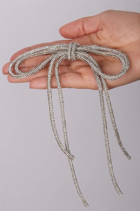 Seyran Taşlı Otomatik Fiyonk Toka Saç Aksesuarı Beyaz