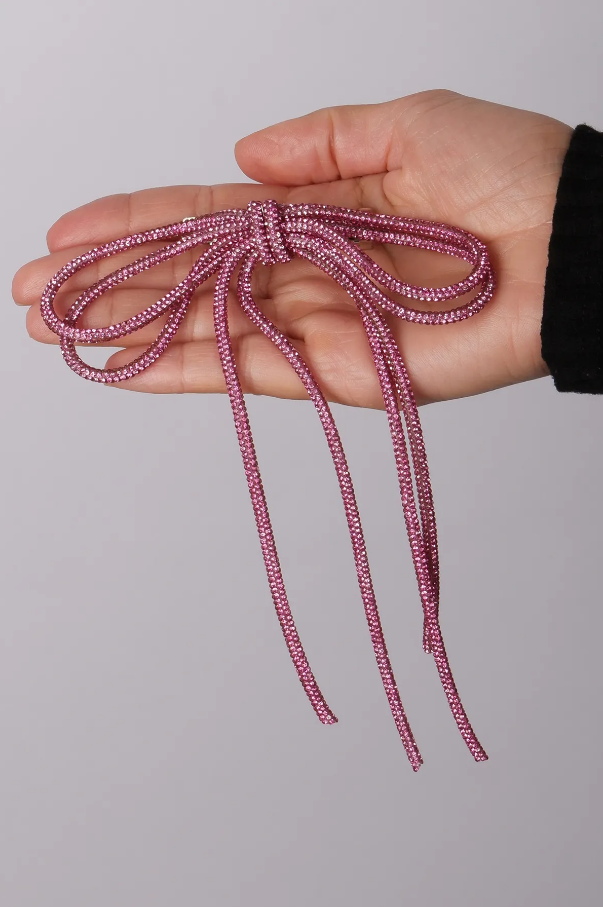 Seyran Taşlı Otomatik Fiyonk Toka Saç Aksesuarı Fuşya