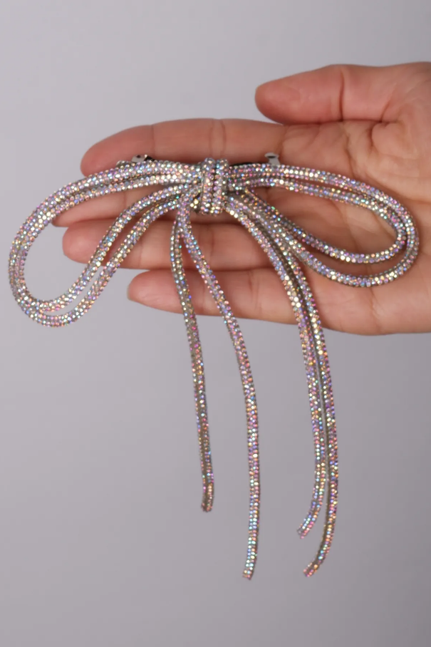 Seyran Taşlı Otomatik Fiyonk Toka Saç Aksesuarı Janjanlı