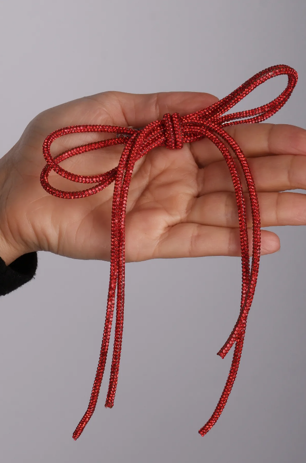 Seyran Taşlı Otomatik Fiyonk Toka Saç Aksesuarı Kırmızı