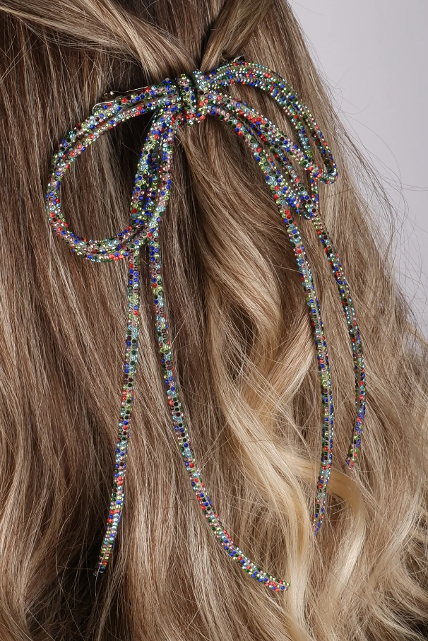 Seyran Taşlı Otomatik Fiyonk Toka Saç Aksesuarı Çok Renkli