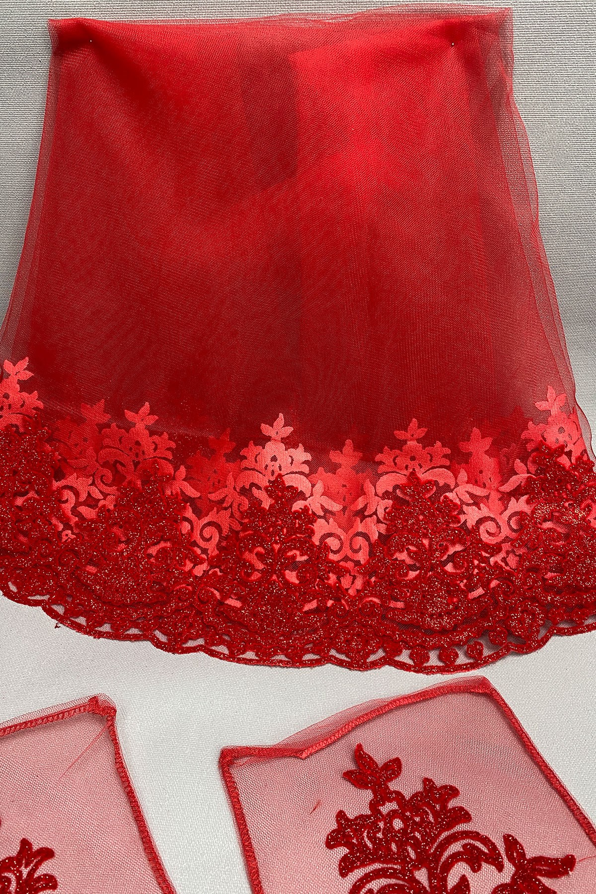 Simli Gelin Duvağı Nakışlı Damat Örtüsü Takı Kurdele Seti