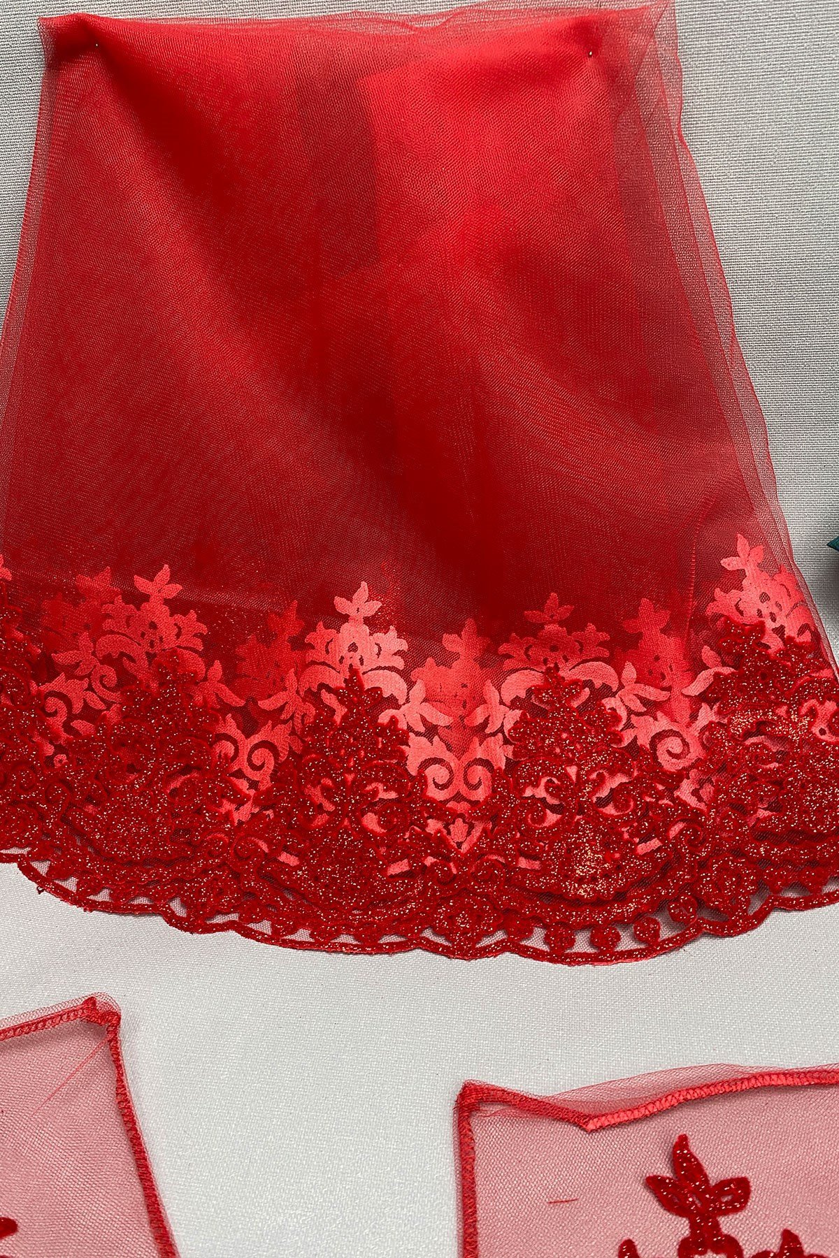 Simli Gelin Duvağı Sim Nakışlı Damat Örtüsü Takı Kurdele Seti