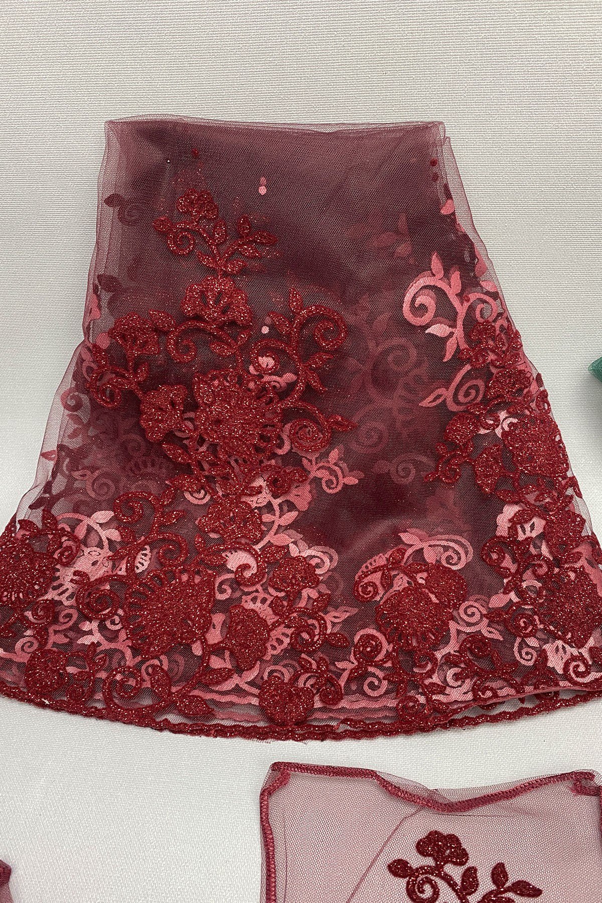 Simli Gelin Yüz Örtüsü ve Biyeli Damat Örtüsü Takı Kurdelesi