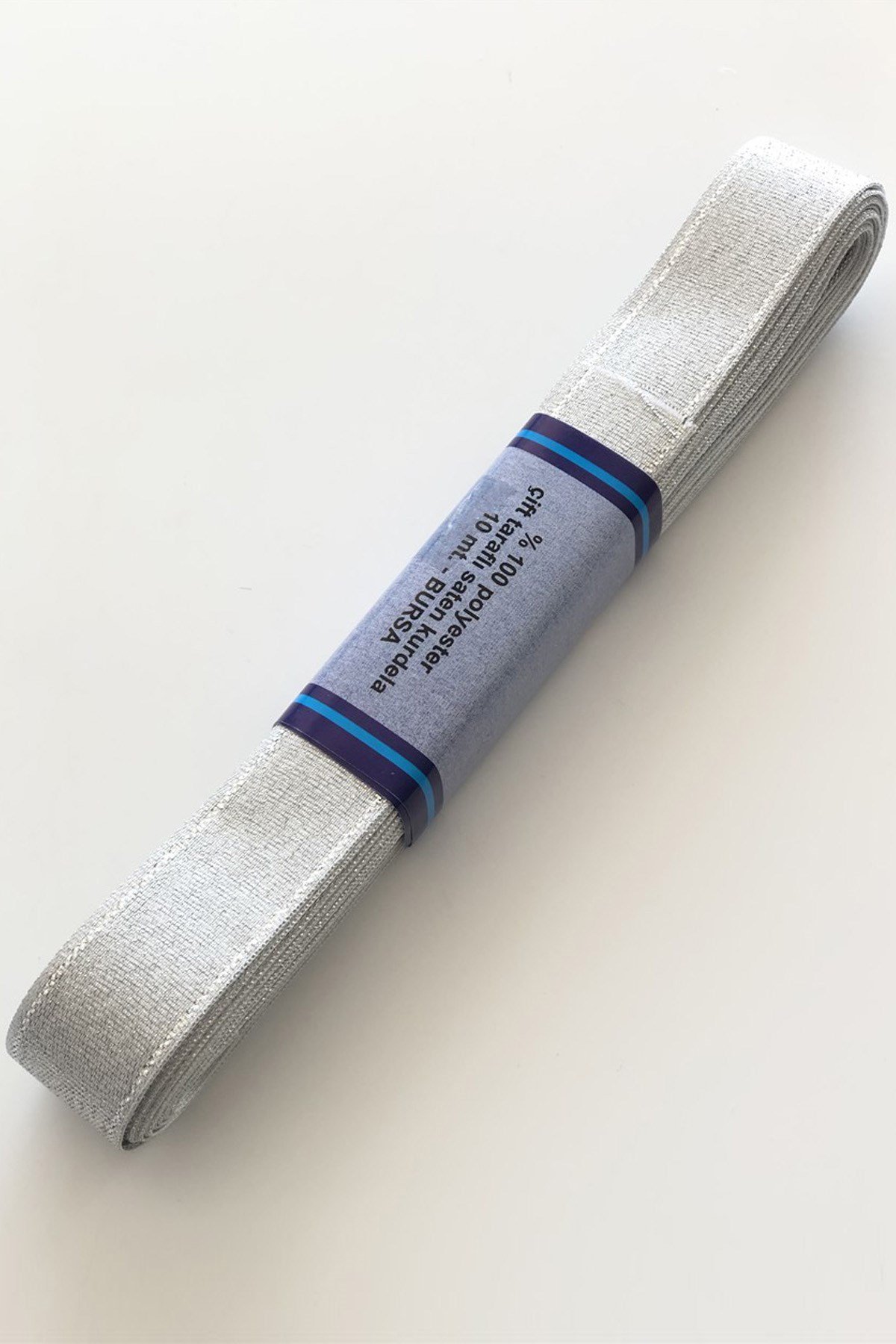 Simli Gümüş Saten Kurdele 2 cm