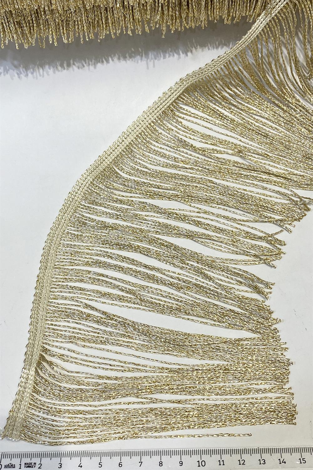 Simli Saçak Şerit Püskül 15 cm