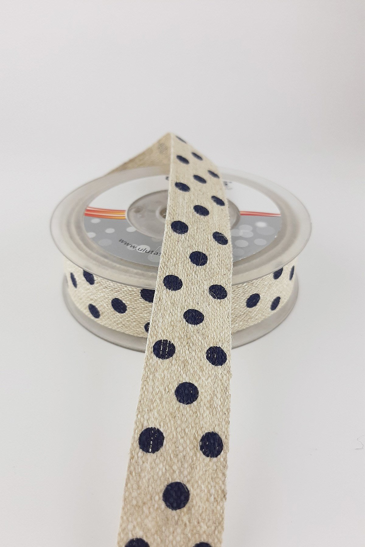 Siyah Baskılı Keten Kurdele 10 mt