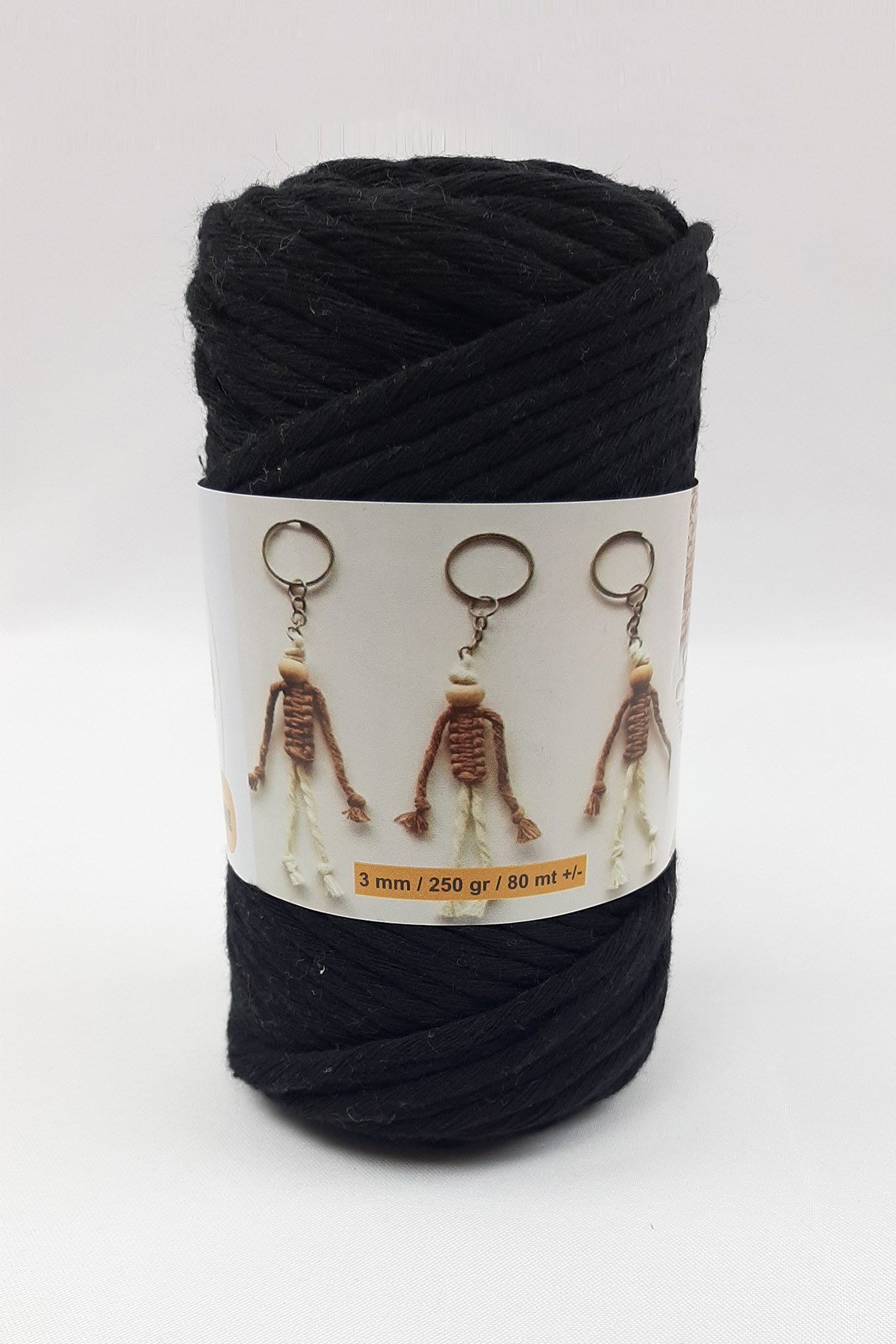 Siyah İnce Büklüm Makrome