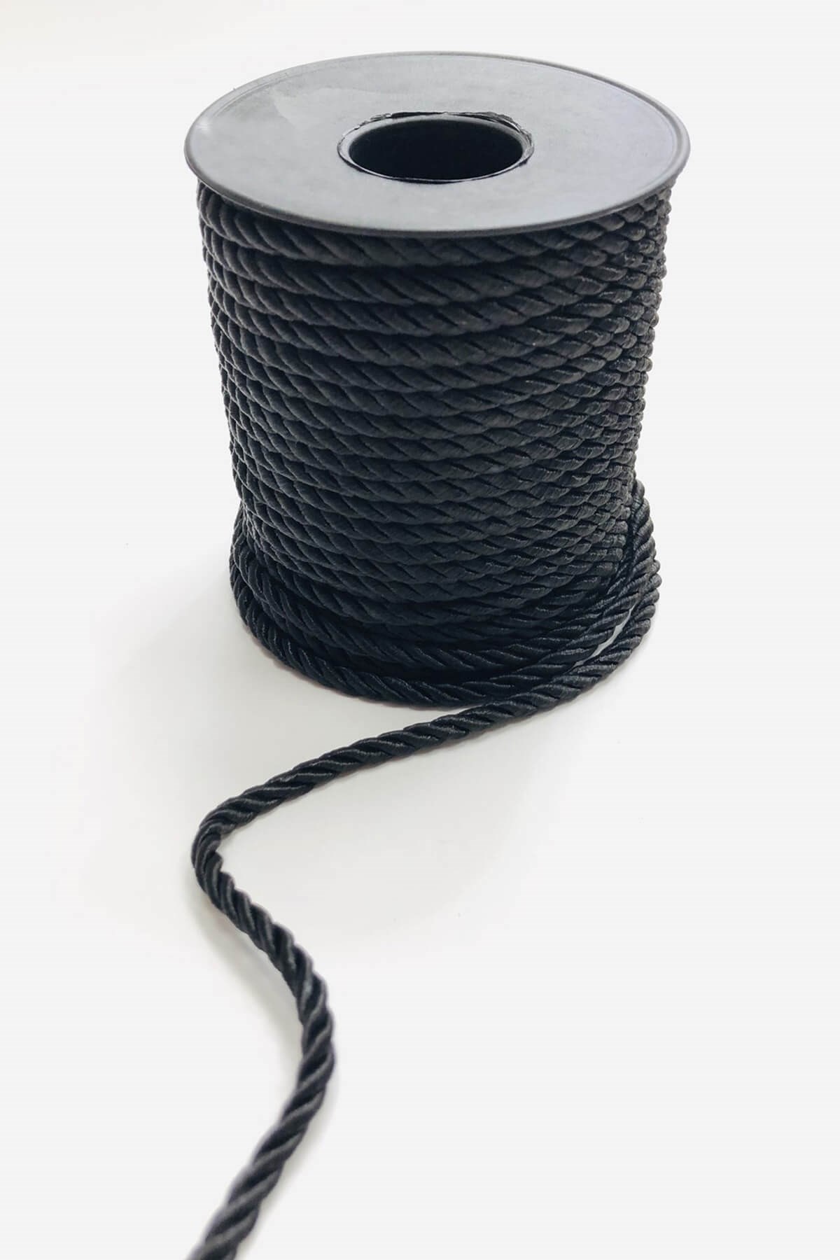Siyah Kordon İp 6 mm 1 mt