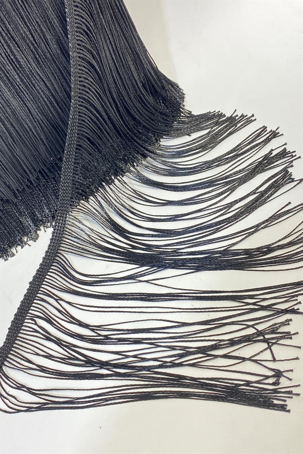 Siyah Saçak Püskül Şerit