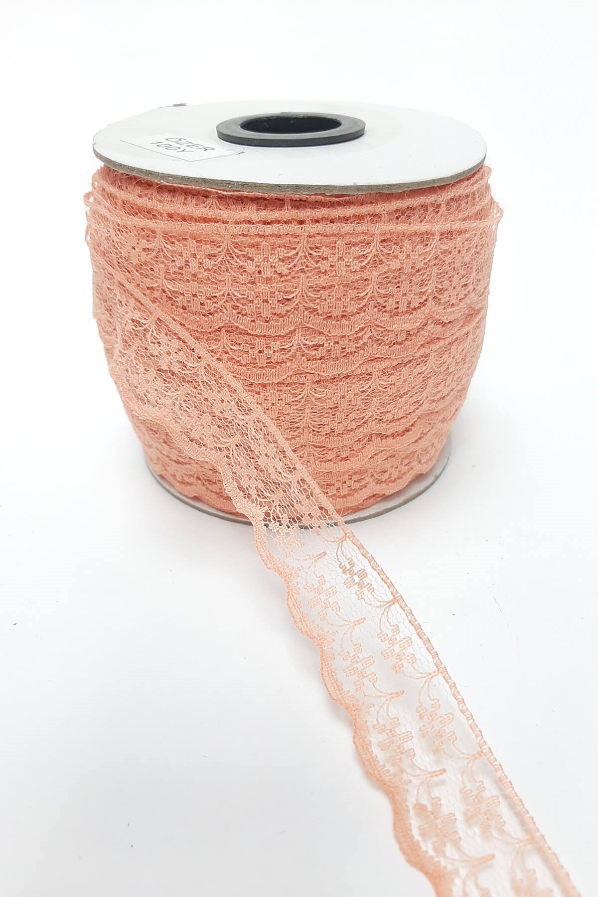 Somon Çiçek Desenli Dantel 100 Metre