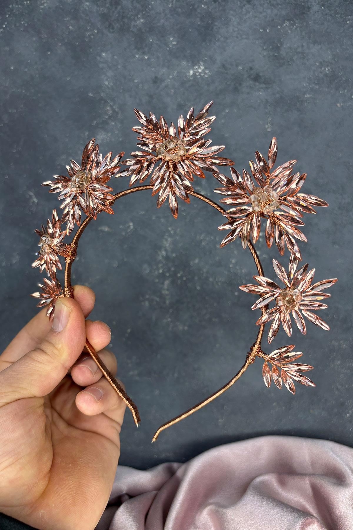 Star Taşlı Gelin Kına Tacı Ve Gelin Saç Aksesuarı