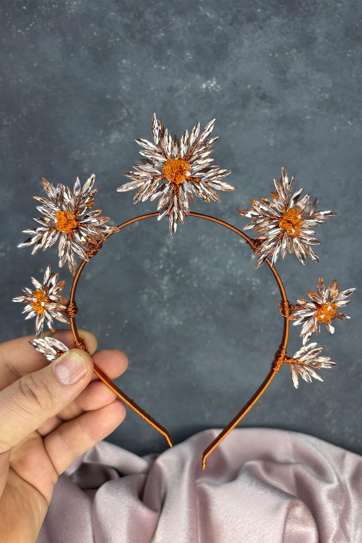 Star Taşlı Gelin Kına Tacı Ve Gelin Saç Aksesuarı