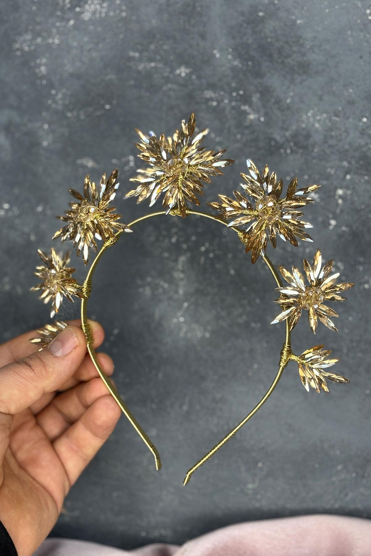 Star Taşlı Gelin Kına Tacı Ve Gelin Saç Aksesuarı