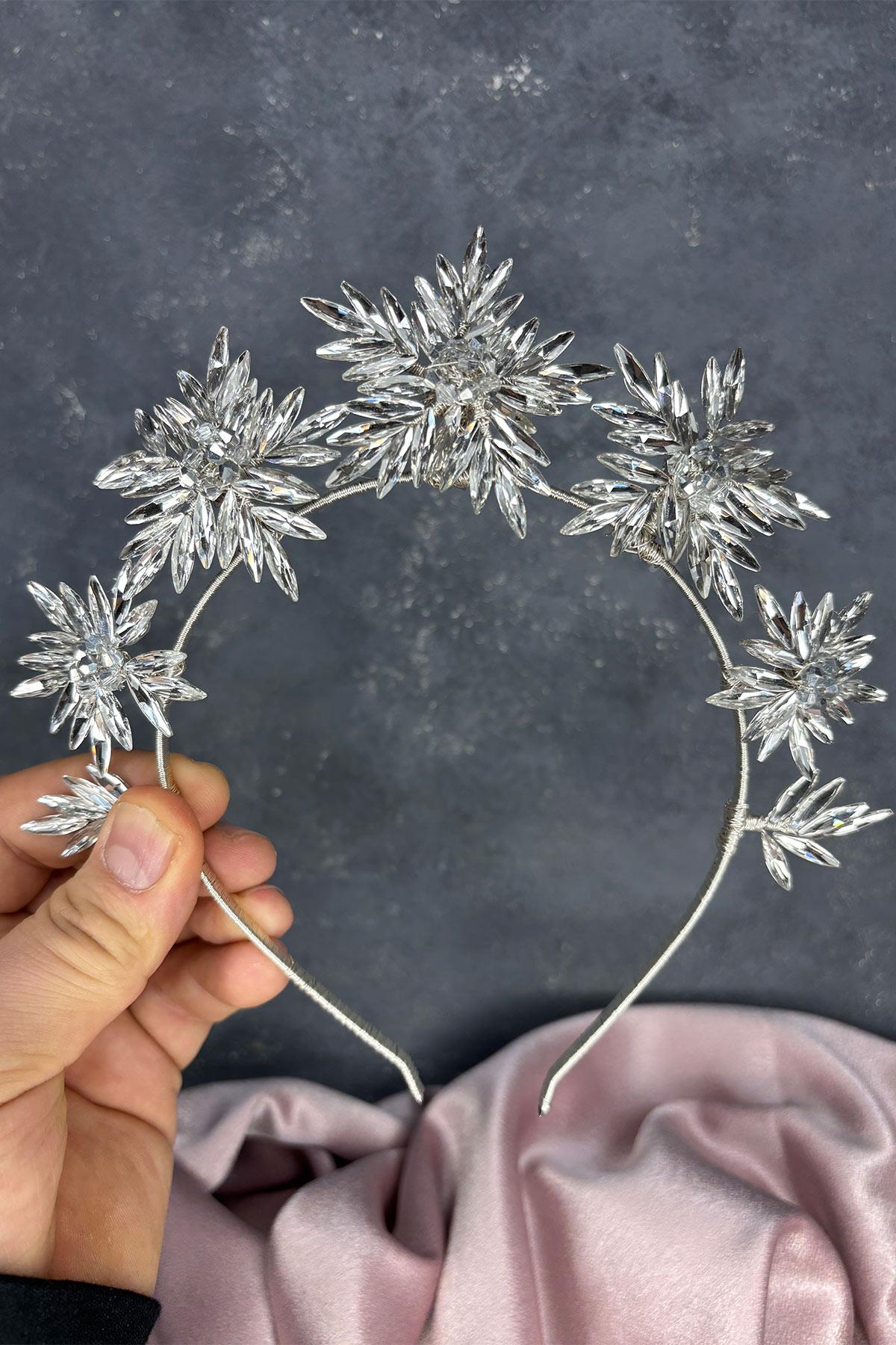 Star Taşlı Gelin Kına Tacı Ve Gelin Saç Aksesuarı