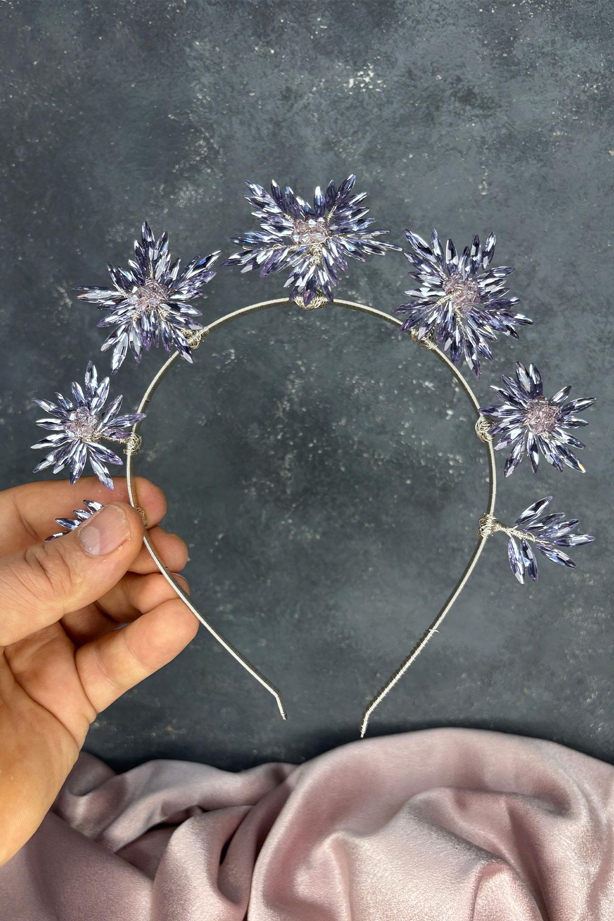 Star Taşlı Gelin Kına Tacı Ve Gelin Saç Aksesuarı