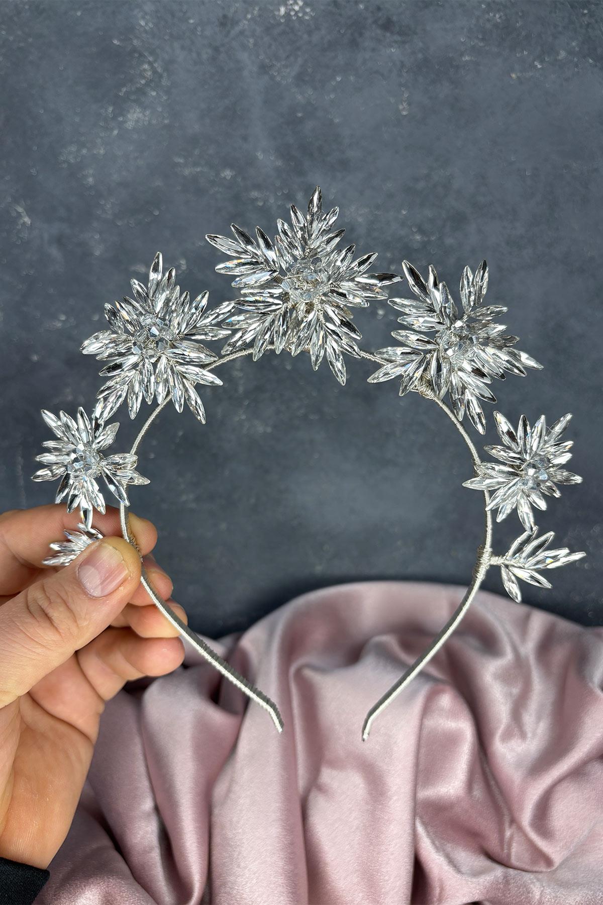 Star Taşlı Gelin Kına Tacı Ve Gelin Saç Aksesuarı