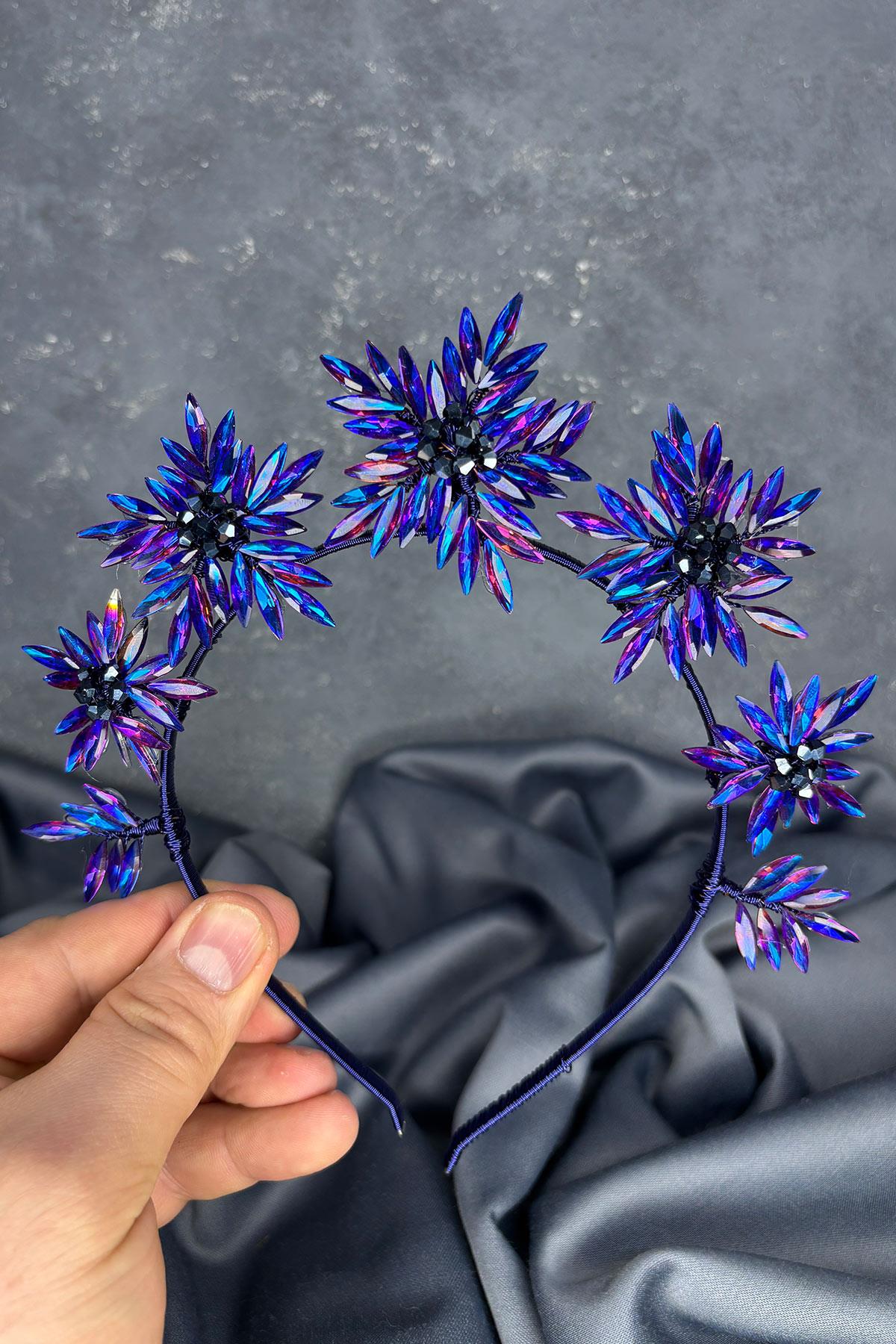 Star Taşlı Gelin Kına Tacı Ve Gelin Saç Aksesuarı