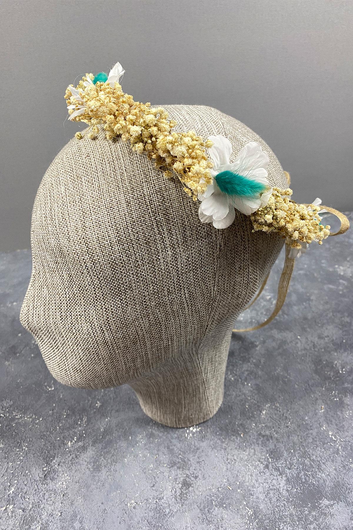 Su Yeşili Bahar Dalı Ve Cipsolu Dış Çekim Gelin Tacı