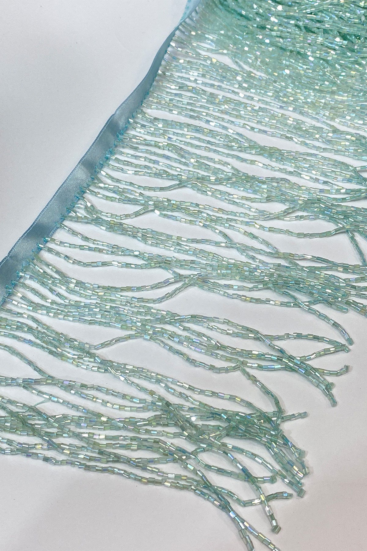 Su Yeşili Boncuklu 15 cm Saçak Püskül