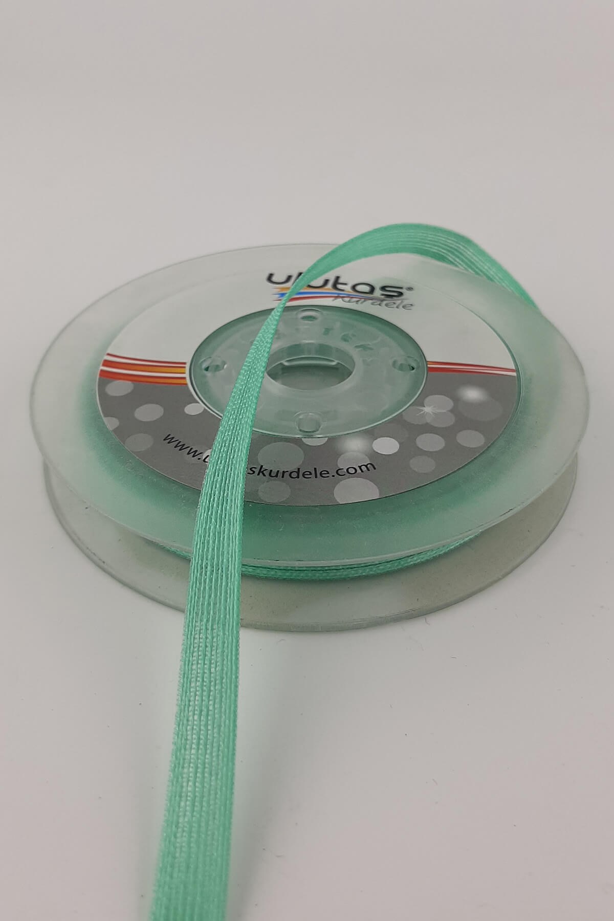 Su Yeşili Keten Efektli Kurdele 1 cm 10 mt