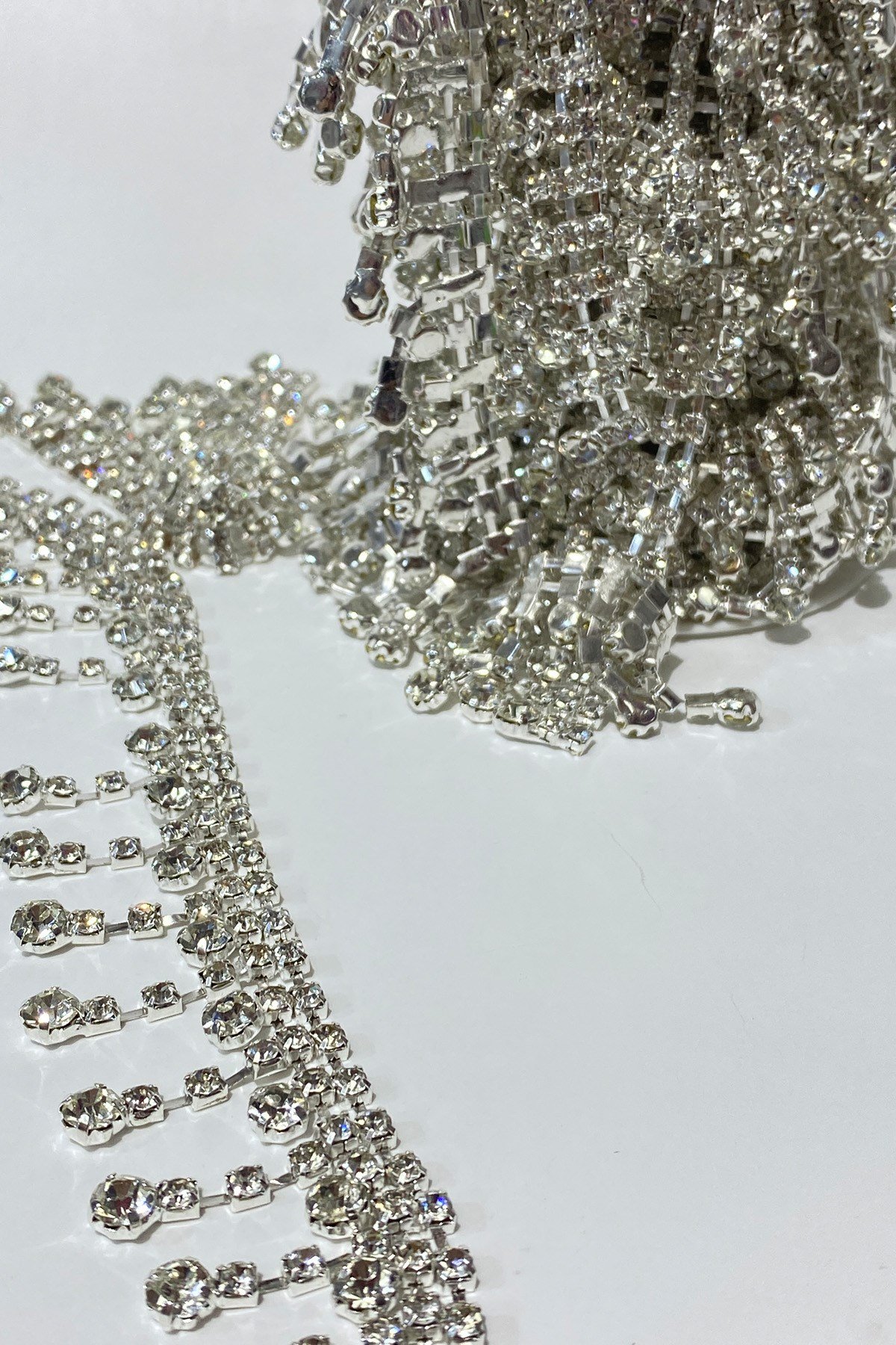 Taşlı Püsküllü Aksesuar Şerit Taş Aplik 1 mt