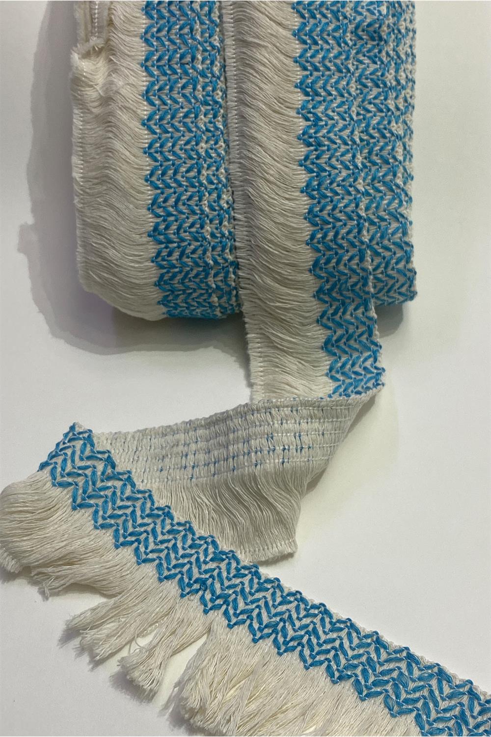 Turkuaz Pamuk Püskül Saçak