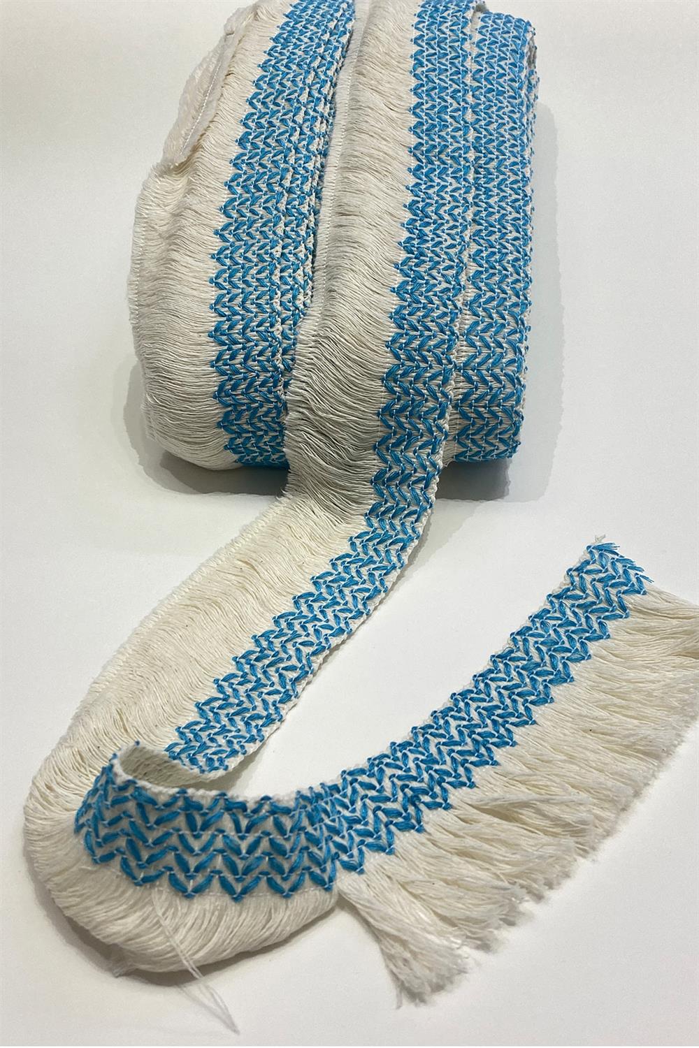 Turkuaz Pamuk Püskül Saçak