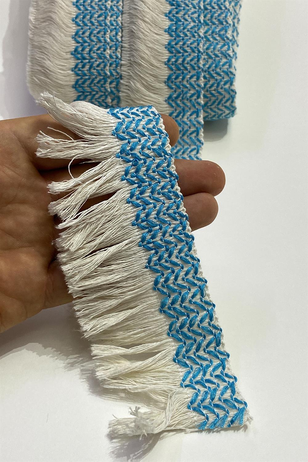 Turkuaz Pamuk Püskül Saçak