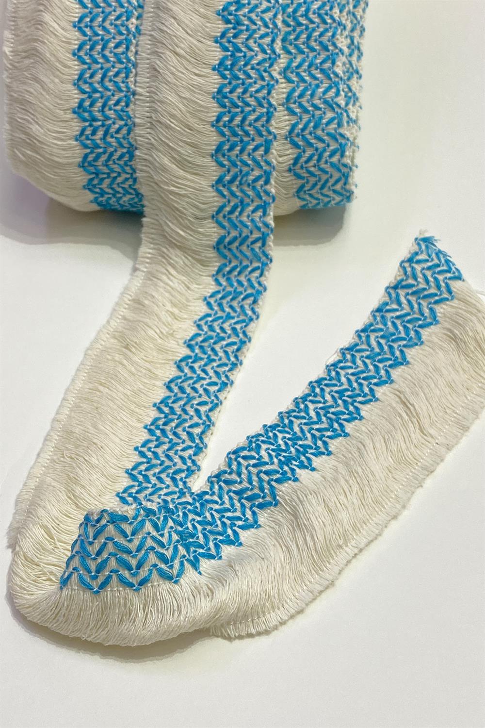 Turkuaz Pamuk Püskül Saçak