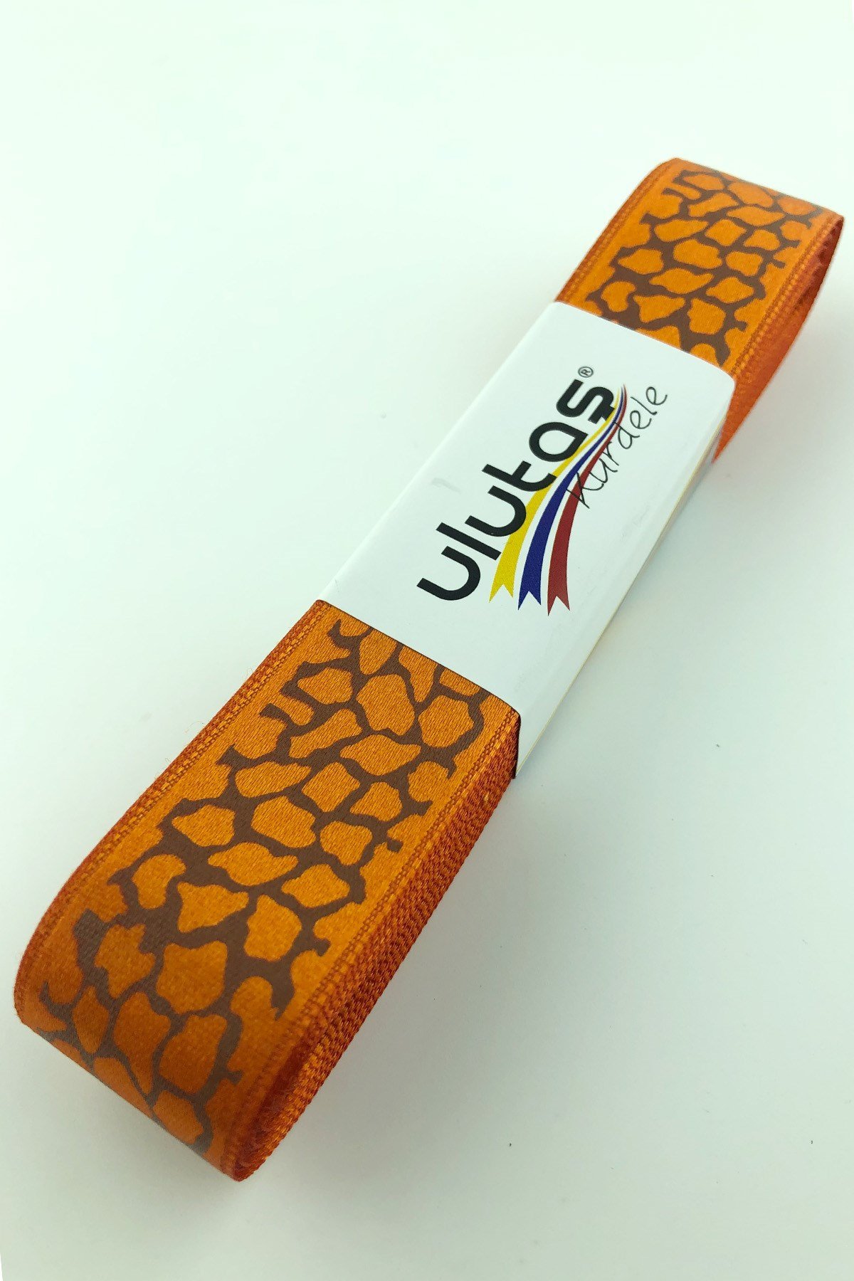 Turuncu Kırçıl Desen Baskılı Saten Kurdele 2,5 cm