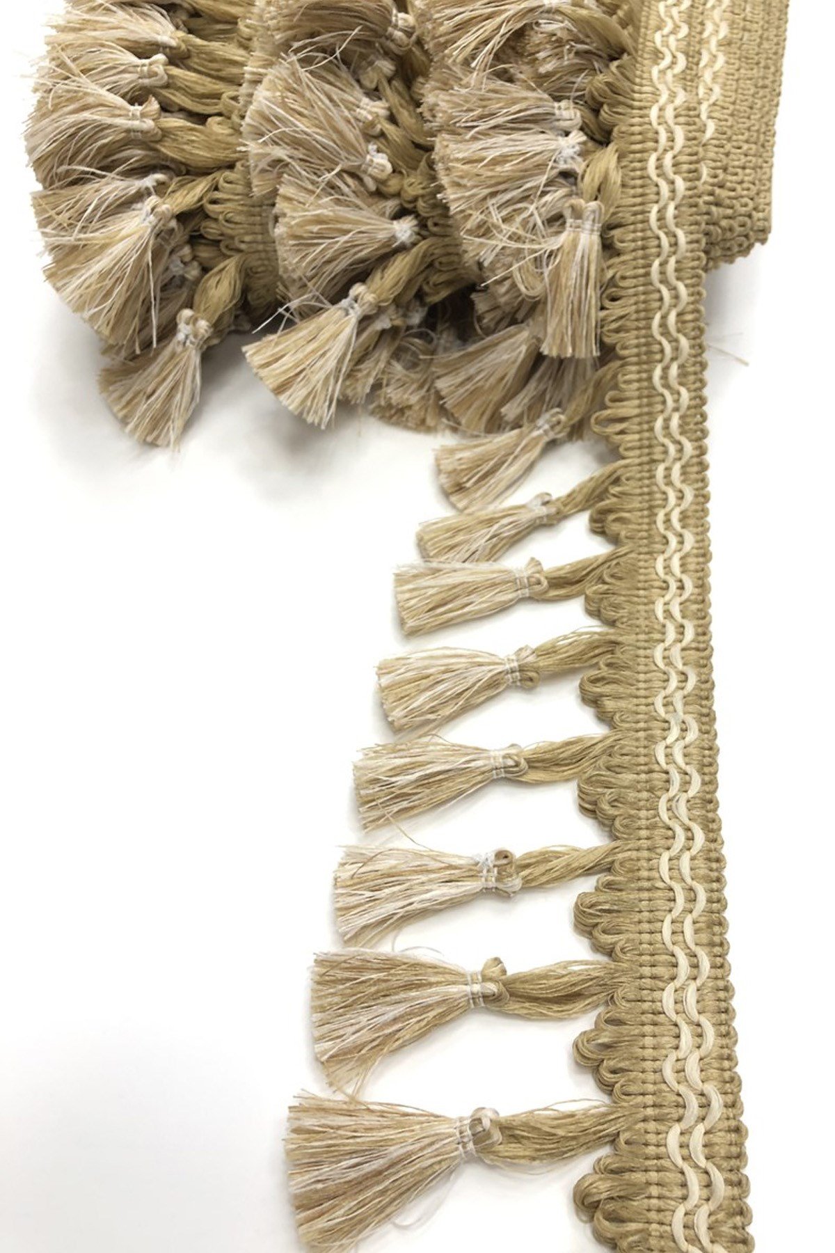 Vizon Krem Topuzlu Püskül Saçak  7cm 1 mt