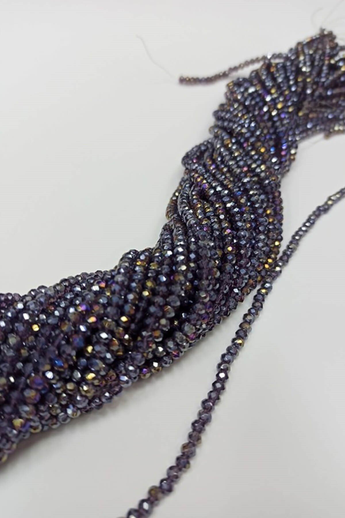 Yansımalı Gri Kristal Boncuk 4 mm